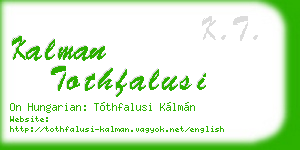 kalman tothfalusi business card